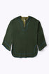 Top in cotton and viscose with round neckline